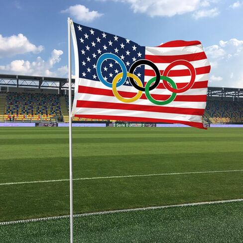 OlympicDecoration Flag 3x5Ft USA Rcing Flag with 2 Brass Grommets for International Sport Gamers Fans Outdoor Hanging Indoor Living Room Home Decor in Saudi Arabia