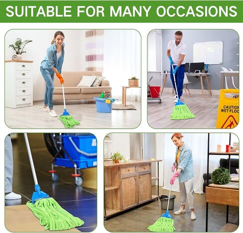 4 Pcs Commercial Mop Head Replacement Tube Microfiber Mop Heads for Floor Cleaning Industrial Mop Heads Looped End Wet Mop Head Refill for Home Commercial Industrial Use (Fruit Green,Large) in Saudi Arabia