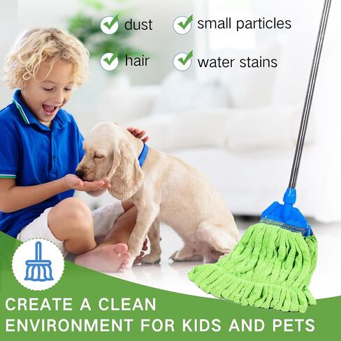 4 Pcs Commercial Mop Head Replacement Tube Microfiber Mop Heads for Floor Cleaning Industrial Mop Heads Looped End Wet Mop Head Refill for Home Commercial Industrial Use (Fruit Green,Large) in Saudi Arabia