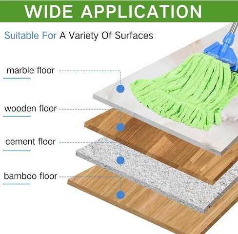 4 Pcs Commercial Mop Head Replacement Tube Microfiber Mop Heads for Floor Cleaning Industrial Mop Heads Looped End Wet Mop Head Refill for Home Commercial Industrial Use (Fruit Green,Large) in Saudi Arabia