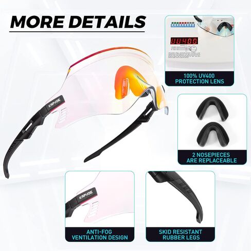 KAPVOE Photochromic Cycling Glasses Men Mountain Bike Sunglasses Women MTB Riding Glasses Motorcycle Goggles Clear Glasses in Saudi Arabia