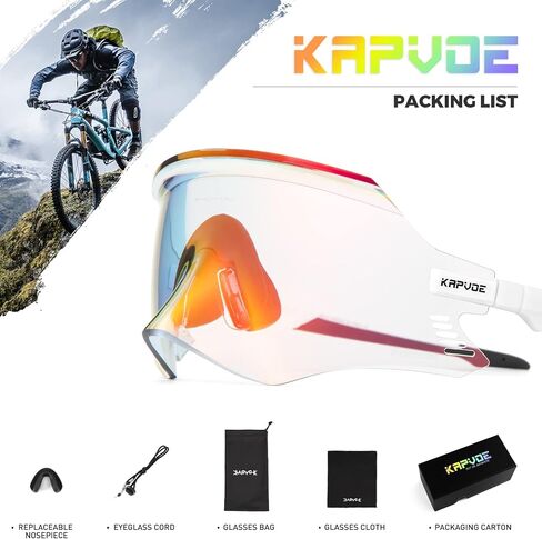 KAPVOE Photochromic Cycling Glasses Men Mountain Bike Sunglasses Women MTB Riding Glasses Motorcycle Goggles Clear Glasses in Saudi Arabia