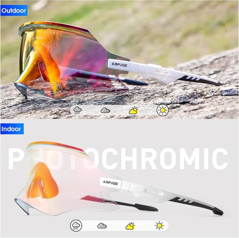 KAPVOE Photochromic Cycling Glasses Men Mountain Bike Sunglasses Women MTB Riding Glasses Motorcycle Goggles Clear Glasses in Saudi Arabia
