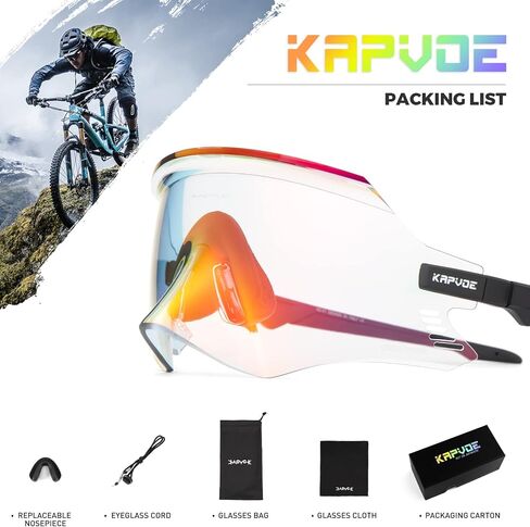 KAPVOE Photochromic Cycling Glasses Men Mountain Bike Sunglasses Women MTB Riding Glasses Motorcycle Goggles Clear Glasses in Saudi Arabia