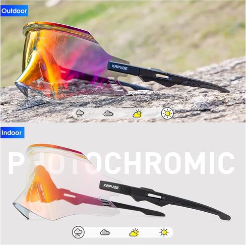 KAPVOE Photochromic Cycling Glasses Men Mountain Bike Sunglasses Women MTB Riding Glasses Motorcycle Goggles Clear Glasses in Saudi Arabia