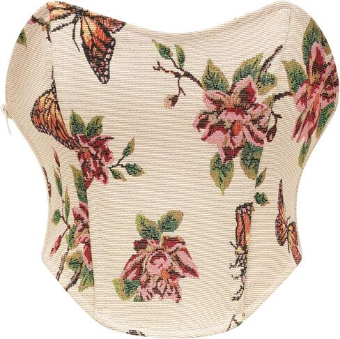 YUNAR المرأة خمر الفراشة الفيكتورية طباعة عصر النهضة تنحنح كورسيه فوقي للنساء in Kuwait