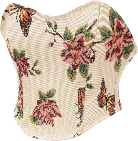 YUNAR المرأة خمر الفراشة الفيكتورية طباعة عصر النهضة تنحنح كورسيه فوقي للنساء in Kuwait