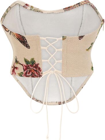 YUNAR المرأة خمر الفراشة الفيكتورية طباعة عصر النهضة تنحنح كورسيه فوقي للنساء in Kuwait