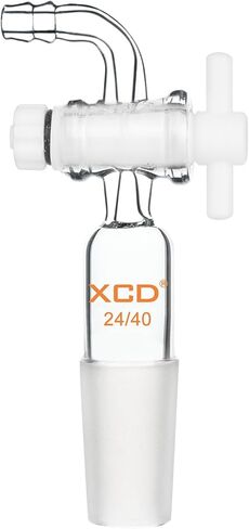 محول زجاجي XCD Lab، محول التحكم في تدفق الفراغ مع محبس PTFE، وصلة خرطوم مشتركة ومنحنية 24/40 لإمدادات المختبر in Saudi Arabia