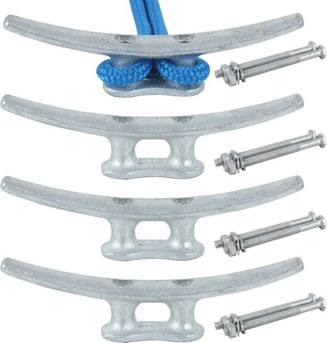 Dock Cleat, Boat Cleat Open Base Iron 8 Inch 10 Inch 12 Inch14 Inch, Boat Dock Cleats with Hardware Weatherproof Tie Downs for Boat, Decks, Marine or Home Decoration in Saudi Arabia