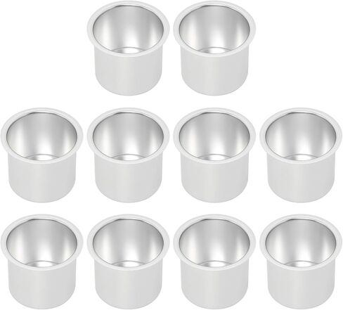 Amarine Made 10 Pack of Aluminum Drop-in Cup Holder, Poker Tables Cup Holder for Table,Boat,Camper, Jumbo Drink Cup Holders, Game Table Cup Holder Insert (Black) in Saudi Arabia