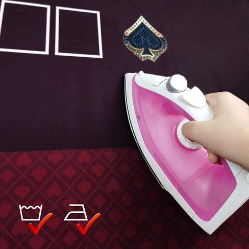 مفرش طاولة تكساس هولدم الاحترافي 10 لاعبين للبوكر والمقامرة مقاس 108 × 56 بوصة، نسيج متين بنسبة 100%، مقاوم للغبار ومقاوم للماء، قابل للغسل والكي (أحمر) in Kuwait