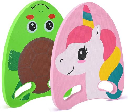 قطعتان من لوح السباحة المضحك للأطفال - لوح مساعدة للتدريب على السباحة مع فتحات درابزين، لوح سباحة آمن لليونيكورن والسلحفاة، تدريب مساعد للمبتدئين والأطفال في حفلات حمام السباحة الصيفية in Kuwait