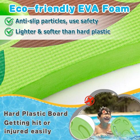 قطعتان من لوح السباحة المضحك للأطفال - لوح مساعدة للتدريب على السباحة مع فتحات درابزين، لوح سباحة آمن لليونيكورن والسلحفاة، تدريب مساعد للمبتدئين والأطفال في حفلات حمام السباحة الصيفية in Kuwait