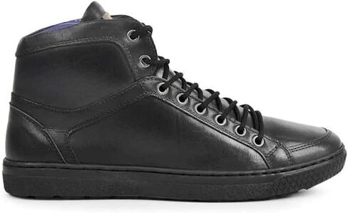 ساندرو موسكولوني دومينو حذاء تنس رجالي مصنوع من الجلد بوت أسود له كعب عالي أسود موضة حذاء تنس رجالي أسود راقي وأنيق له in Kuwait