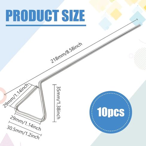 BENECREAT 10pcs 304 Stainless Steel Cell Spreader, Triangle Spreading Bar Wide Cell Spreader for Laboratory Experiments, 9x1.2 Inch in Saudi Arabia
