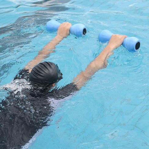Aquatic Exercise Dumbbells Set of 2, Water Weight Dumbells Aerobic Exercise Foam Dumbbell Pool Resistance, Water Aqua Fitness Barbells Hand Bar Exercises Equipment for Weight Loss,Pink in Saudi Arabia