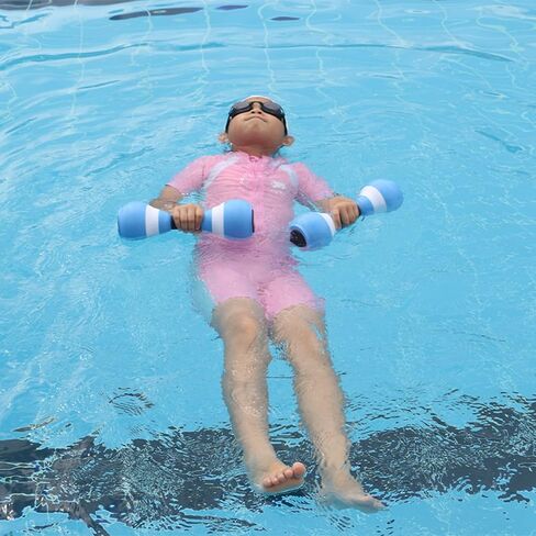 Aquatic Exercise Dumbbells Set of 2, Water Weight Dumbells Aerobic Exercise Foam Dumbbell Pool Resistance, Water Aqua Fitness Barbells Hand Bar Exercises Equipment for Weight Loss,Pink in Saudi Arabia