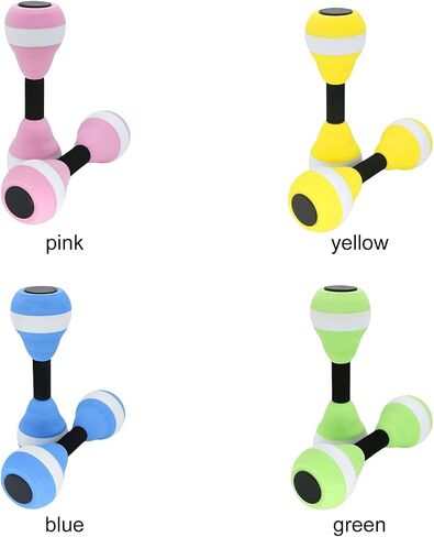 Aquatic Exercise Dumbbells Set of 2, Water Weight Dumbells Aerobic Exercise Foam Dumbbell Pool Resistance, Water Aqua Fitness Barbells Hand Bar Exercises Equipment for Weight Loss,Pink in Saudi Arabia