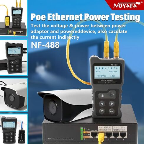 NOYAFA nf-488 poe Tester Network Cable Tester & Network Cable Continuity Checking/Power Over Ethernet Voltage Current Tester in Saudi Arabia