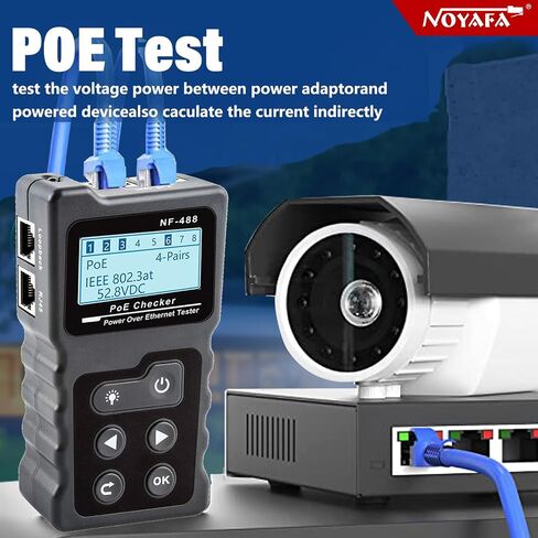 NOYAFA nf-488 poe Tester Network Cable Tester & Network Cable Continuity Checking/Power Over Ethernet Voltage Current Tester in Saudi Arabia