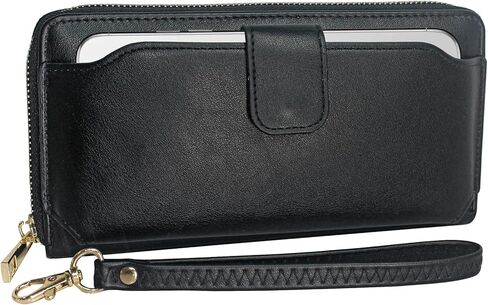 محفظة معصم نسائية من Heaye مع حامل للهاتف الخلوي بسحاب حول المحفظة من البولي يوريثان باللون البني الفهد in Kuwait