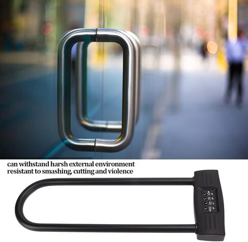 Bike U Lock, Lengthen 4 Digit Combination Resettable Padlock, Sturdy And , Suitable for , Electric Scooter in Saudi Arabia
