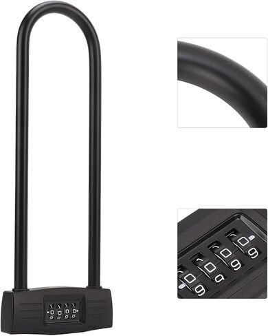 Bike U Lock, Lengthen 4 Digit Combination Resettable Padlock, Sturdy And , Suitable for , Electric Scooter in Saudi Arabia