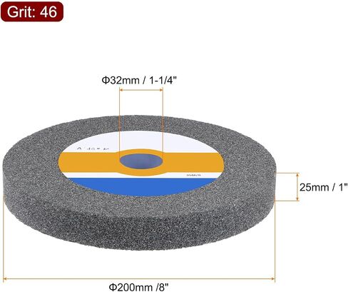 Bench Grinding Wheel 8 Inch 60 Grit 1" Thickness 1-1/4 Inch Arbor Aluminum Oxide Grinding Wheel Grinding and Cutting Grinder Wheel for Cars Ships Machinery, Grey in Saudi Arabia