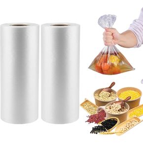 700 Count 12 x 20 Inches Clear Plastic Produce Bags Roll, Clear Grocery Bag for Bread, Fruits, Vegetable, Kitchen, 350 Bags/Roll - 2 Rolls