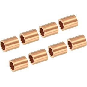 PATIKIL 5/32"/ 4mm Wire Rope Stop Sleeve, 12 Pack Copper Crimping Loop Sleeve End for Wire Rope Cable Ferrule, Golden