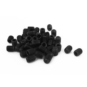 uxcell M5 x 6mm 0.8mm Pitch Hex Socket Set Cap Point Grub Screws Black 100pcs