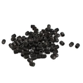 Uxcell M6 x 25mm 1mm مجموعة مقابس سداسية الملعب كأس نقطة نكش المسمار الأسود 20 قطعة