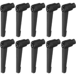 10pcs Adjustable Clamping Lever Handles M6 Female Thread Knobs Rotating Screw Locking Quick Release Ratchet Push Button Handle, Black