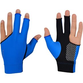 Milisten 1PC Elastic 3 Fingers Show Glove for Billiard Shooters Carom Pool Snooker Cue Sport Wear on The Right or Left Hand (Black) Size M