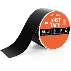 WELLUCK Joist Tape for Decking, 1-5/8" x 50' Deck Joist Flashing Tape, Waterproof Butyl Joist Tape Seal Tape for Flashing Joists and Beams - 2 Rolls