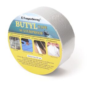 Butyl Tape Waterproof Sealing Aluminum Foil Tape Butyl Sealant Tape for RV Repair, Window, Glass & EDPM Roof Leak Patching, Boat and Pipe Sealing (50mm × 5m)