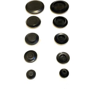 (Lot of 50) | Assorted 10 Each (1/4", 3/8", 1/2",3/4", 1") Flush Mount Black Hole PANEL PLUGS for Auto Body and Sheet Metal | Furniture Decor | by SBD