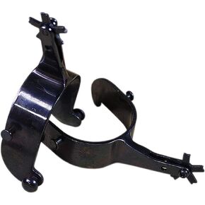 HILASON Black Steel Men Rodeo Spurs 5 Points Notched Rowels