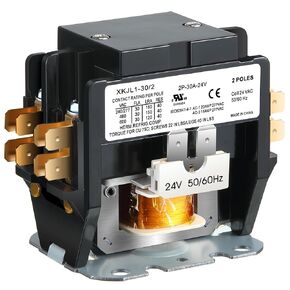 Dreyoo Carrier HVAC Motor Contactor, 24V 30 Amp Coil 2 Pole Replacement Relays Compatible with C230b, Air Conditioner, Heat Pump, Refrigeration Systems