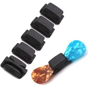 5pcs Rubber Headstock Guitar Pick Holder - Securely Attach Between 3rd & 4th Strings for Guitar, Bass, Ukulele, Banjo and Mandolin