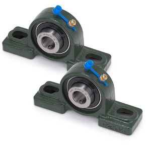 XIKE 2 Pcs UCP207 Bore 35 mm Pillow Block Mounted Ball Bearings, Solid Cast Iron Base and Self Aligning Chrome Sealed Bearings.