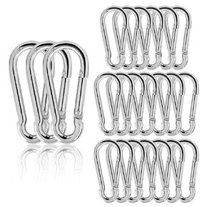 20PCS 4inch Spring Snap Hook M10 3/8" Galvanized Steel Heavy Duty Carabiner Clip Spring Clips Keychain Quick Links for for Backpack, Hammocks, Camping, Swing