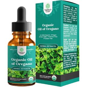 USDA Organic Oregano Oil Drops - Super Concentrated Organic Oil of Oregano Drops for Fast Absorption Digestive Health and Immune Support - Non GMO Vegan 100% Pure Oregano Oil Drops for Adults (2 Pack)