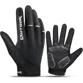 KUTOOK Cycling Gloves Full Finger Breathable Touch Screen Anti-Slip Pad MTB Bike Gloves for Men Women