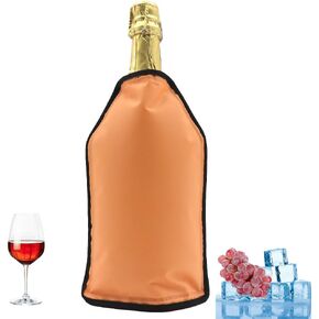 Wine Cooler Sleeve, Wine Bottle Chill Cooler Ice Pack Sleeve- Freezer Sleeve- Vodka- Tequila Chiller- Cooler- Carrier (Blue)