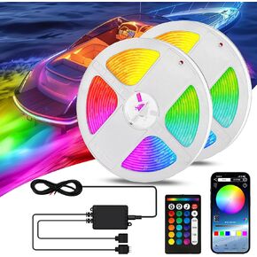 LED Boat Strip Light, 32.8 FT Marine RGB LED Multi-Color Interior Deck Cockpit Courtesy Light, Remote/APP Control Waterproof Boat Lighting Kit for Yacht, Kayak, Sailboat, Fishing, Pontoon