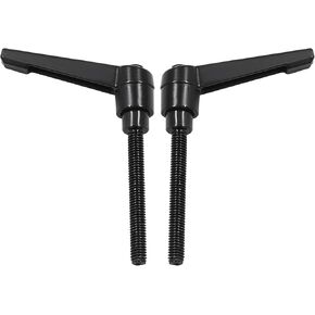 2 Pcs Adjustable Fixing Handle Clamping Lever M10x25mm Male Threaded Stud Knob Push Button Ratchet Lever(Black)