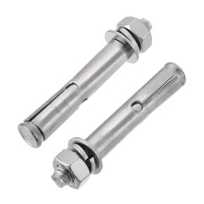 MroMax M8x60mm 304 Stainless Steel Expansion Bolts Hex Nuts Sleeve Anchor Fastener for Fence Home Installation Air Conditioning 4pcs