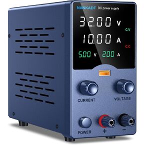DC Power Supply Variable, Bench Power Supply with Precision Encoder Knob, USB Output Current Display, Adjustable Lab Power Supply with 4-Digits Display & Multi-layer Circuit Protection (30V 10A)